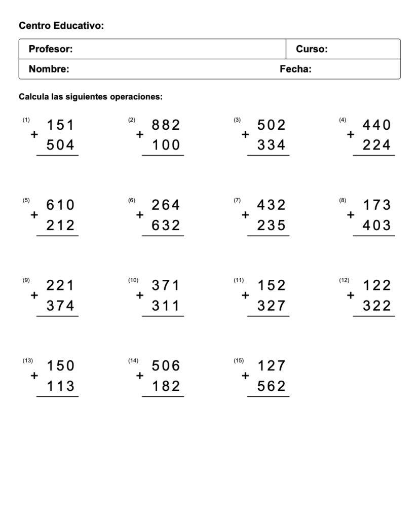 sumas para niños con calculalo.app
